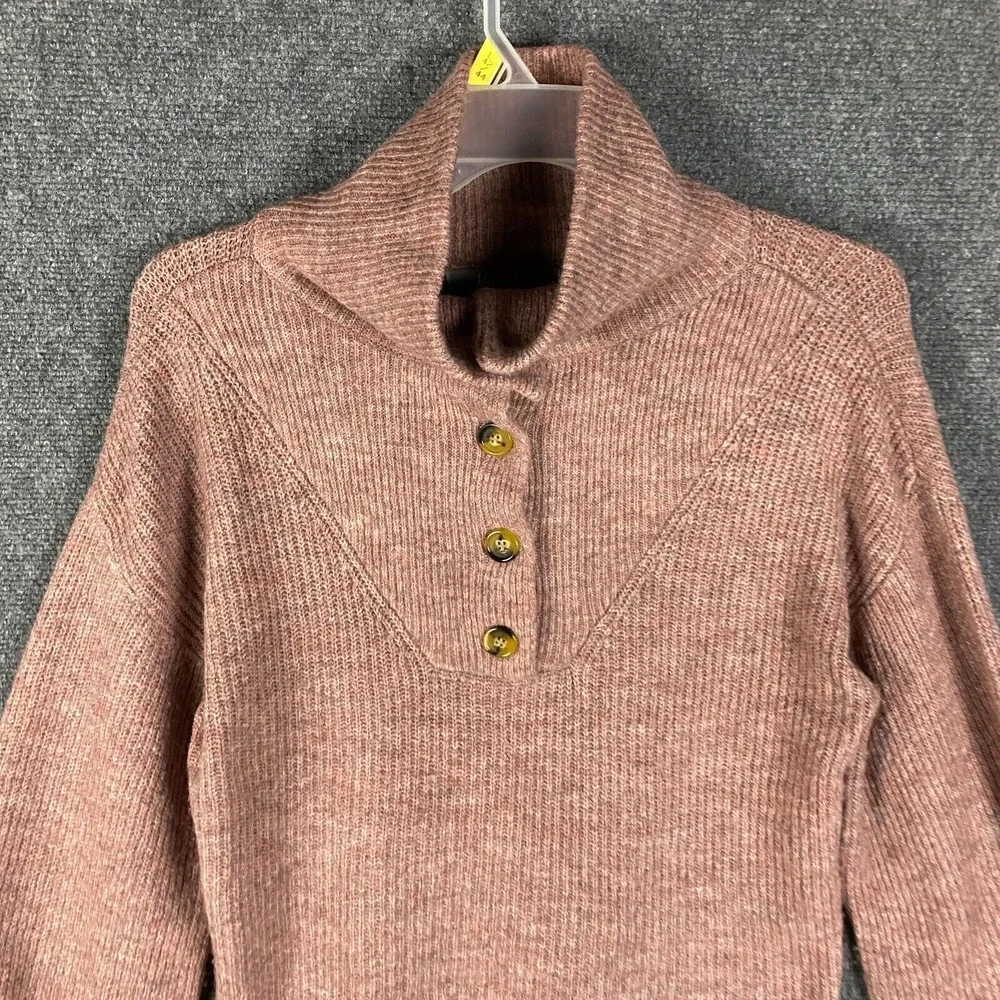 Marled Sweater Women's Medium Knit Henley Acrylic Blend‎ Adults M - Picture 2 of 8